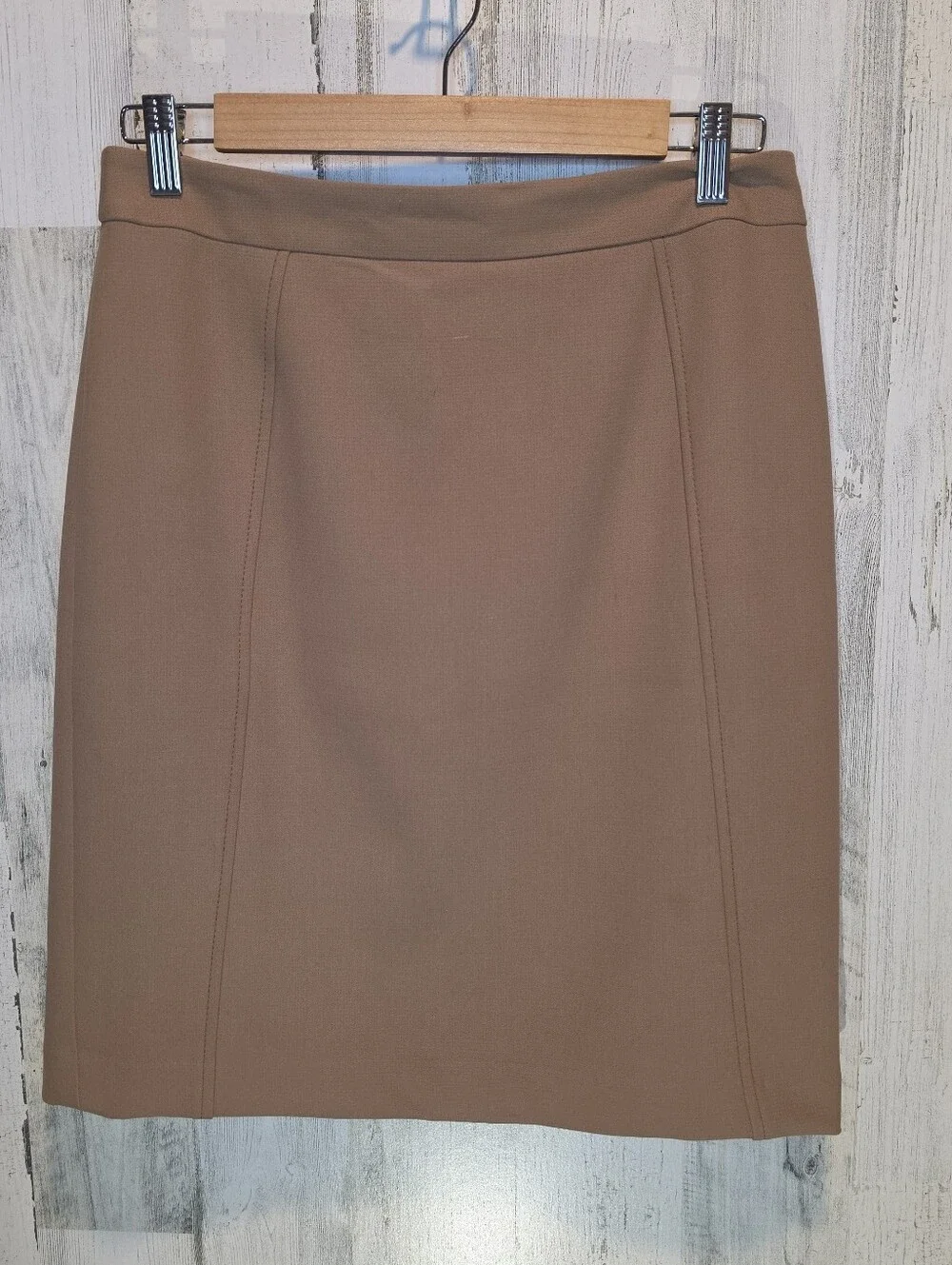 Halogen Brown Pencil Skirt Size 6 High Waist Stretch Career Office Y2K Classic